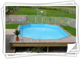 Ensemble piscine paysagée + 35m² de terrasses dont une à niveau du bassin – Guerting 57 